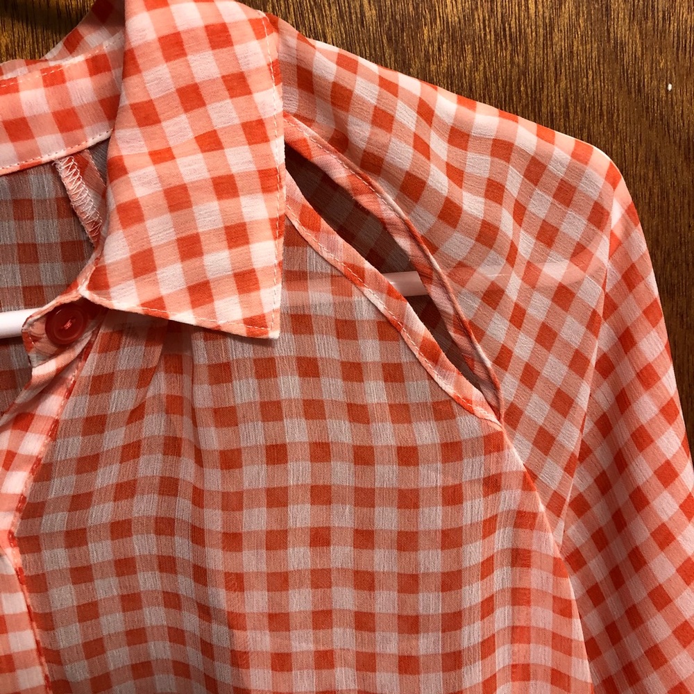 Sheer button down top - Picture 2 of 2